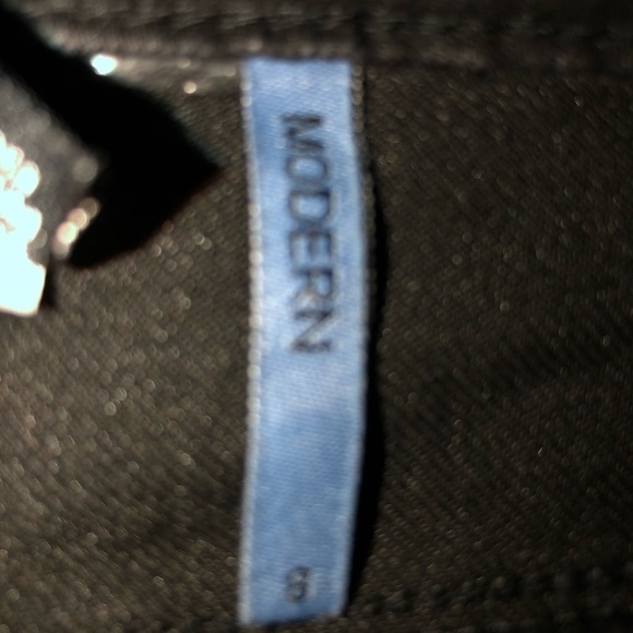 APT 9 size 8 black jeans faux leather detail at waist & tux stripe , Stretch - Picture 10 of 15